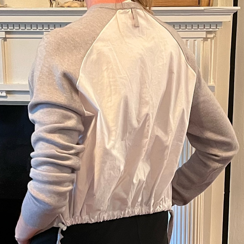 Tibi Merino Wool Sweater with Cotton Detail Back